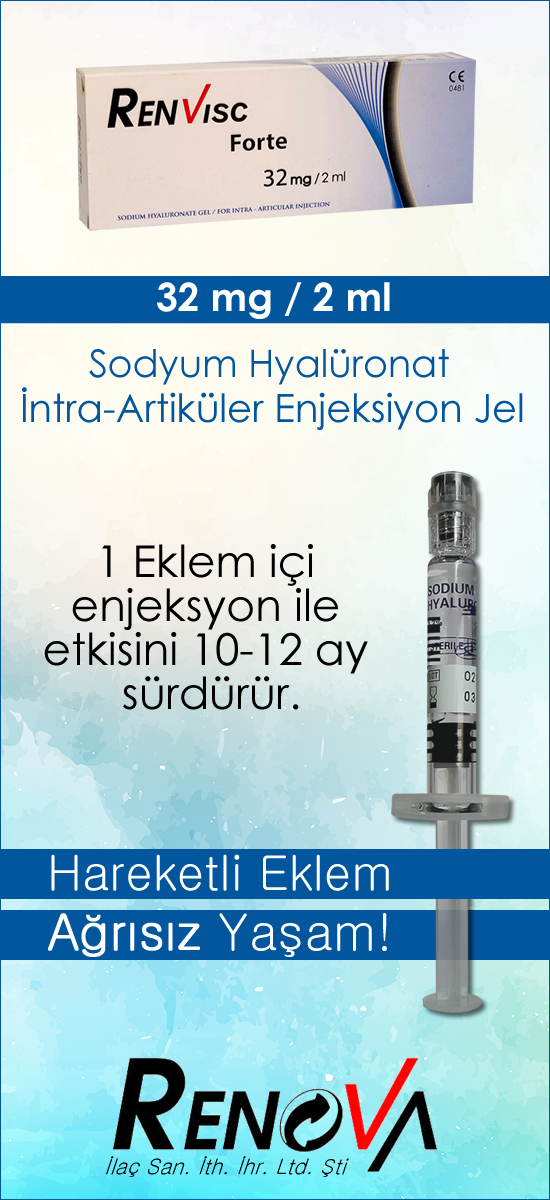 RENvisc forte 32mg/2ml - intraertiküler enjeksiyon jel şırınga. Sodyum Hyalüronat